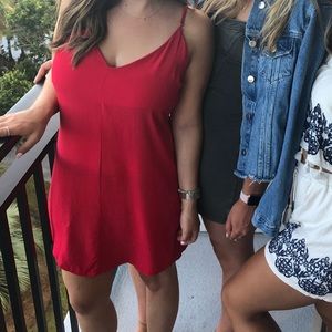 Forever 21 red rayon dress with adjustable straps